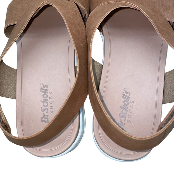Dr. Scholls Women’s Brown Crisscross Strap Time Off Sea Sandals Size 8.5M