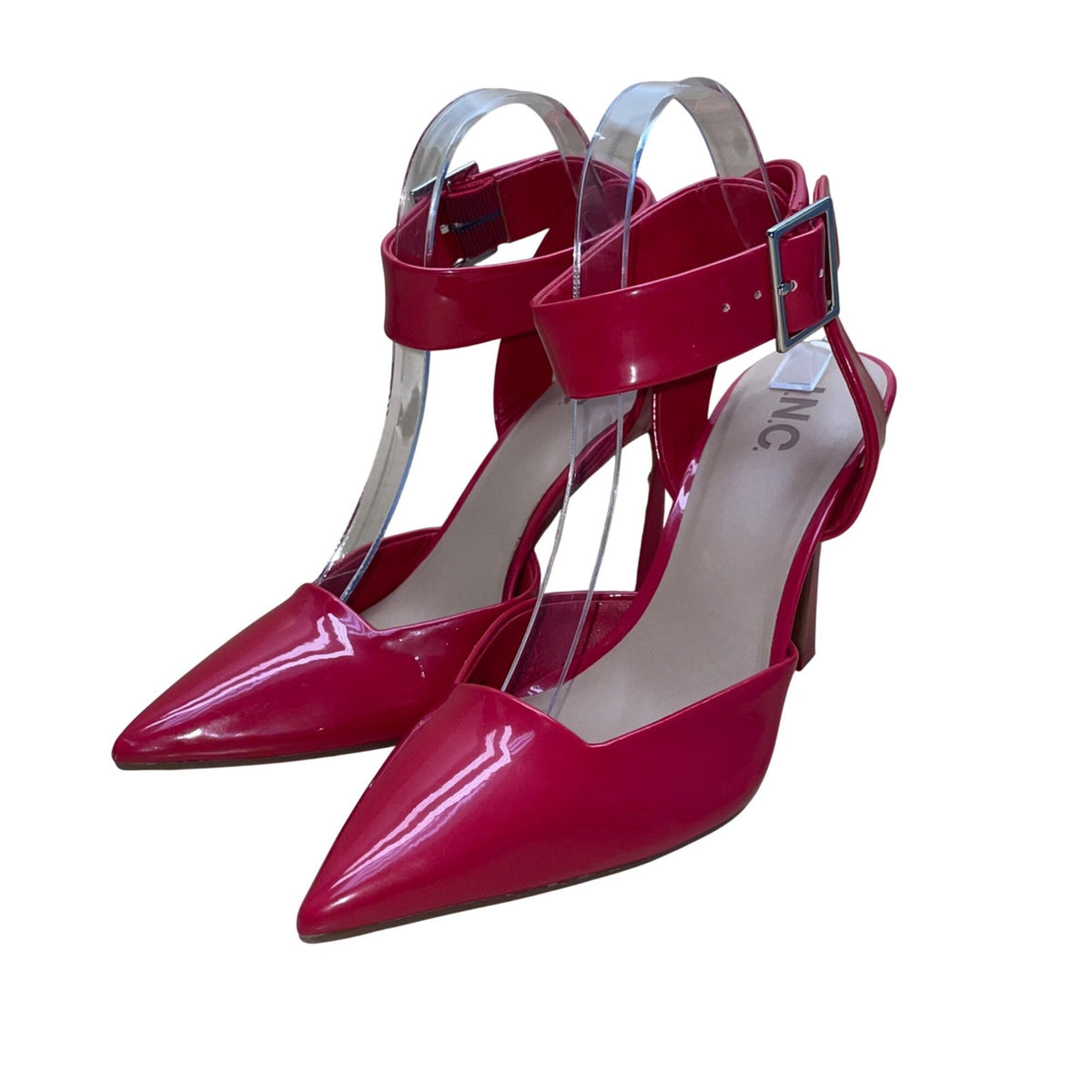 I.N.C. Women’s Red Man-Made Adjustable Strap Pointed Toe Ozanna Heels Size 8.5M