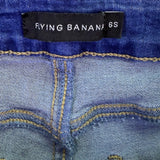 Flying Banana Womens Blue Cotton Blend Flared Bell Bottom Jeans Size 6S