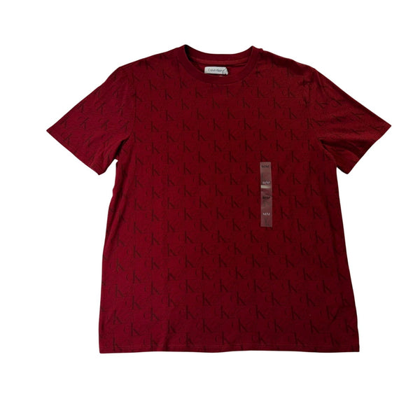 Calvin Klein Men’s Red Cotton Logo Print T-Shirt Size M - New