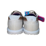 Skechers Women’s White & Brown Textile Goga Mat Insole Boat Shoe Size 9
