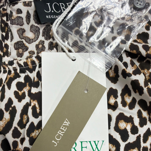 J.Crew Womens Animal Print Cotton Top  Sleeveless Fitted Waist Lightweight Sz XS