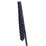 Robert Talbott Mens Navy Blue Silk Striped Tie Hand-Sewn Georgetown University S