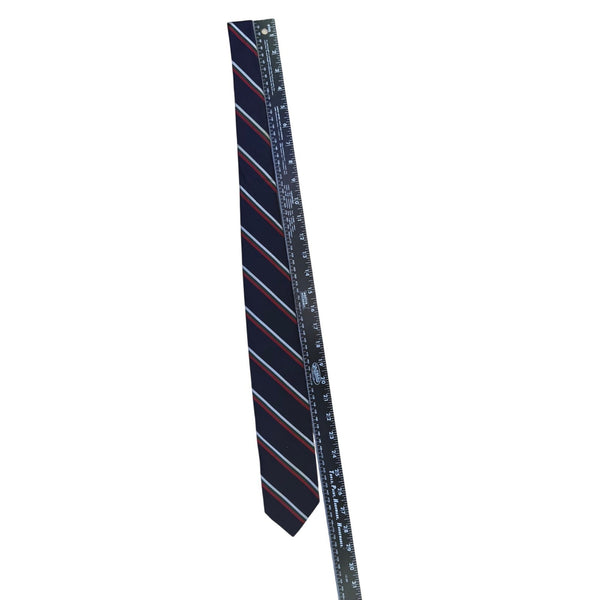 Robert Talbott Mens Navy Blue Silk Striped Tie Hand-Sewn Georgetown University S