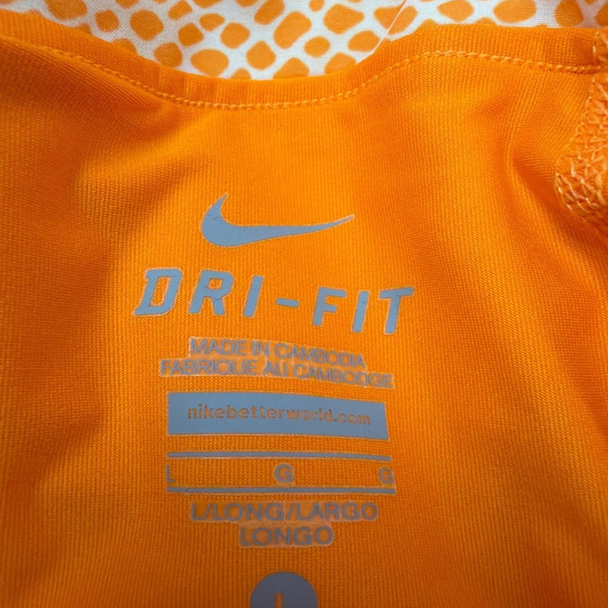 Nike Womens Orange Athletic Dri-FIT Skort Patterned Built-In Shorts Sz L