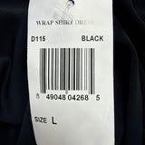 Melissa Masse Womens Black Wrap Shirt Dress Large Stylish & Comfy