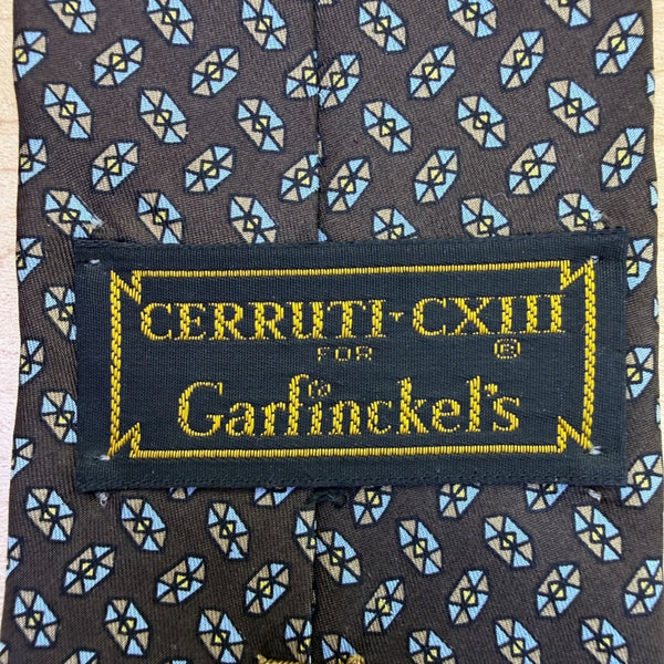 Cerruti CXIII Mens Navy Blue All Silk Patterned Tie Italy Classic Necktie