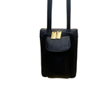 Tignanello Women’s Black Genuine Leather Adjustable Strap Gold Zip Crossbody Bag