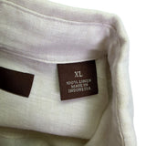 Perry Ellis Mens White Linen Button-Up Shirt Long Sleeve Sz XL