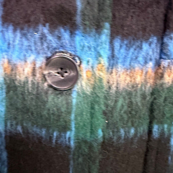 Free Assembly Womens Black Multi-Color Plaid Coat Sz L