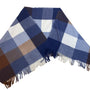 Unisex One Size Famuyi Cashmere Blue Brown White Plaid Shawls New