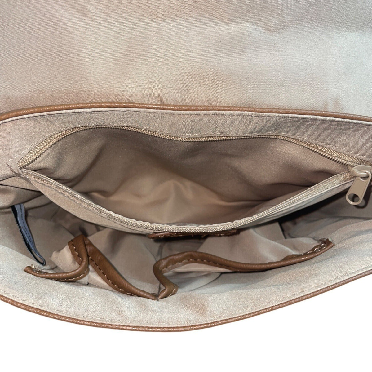 Nine West Women's Brown Leather Foldover Crossbody Purse Sz M
