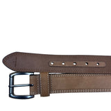 Genuine Leather Mens Brown Belt With Silver Buckle Casual Accessory Sz 49