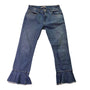 Zara Basic Women’s Blue Cotton Flare Ruffle Hem Jeans Button Fly Size 04