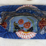 Thistle Needleworks Linen Floral Embroidered With Wooden Accents Shoulder Bag