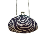 Chicos Women’s Brown & Gold Polyester Zebra Print Mini Crossbody Clutch Bag
