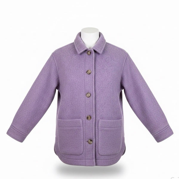 Madewell Womens Lavender Button-Up Coat With Dual Pockets & Lining Sz XS