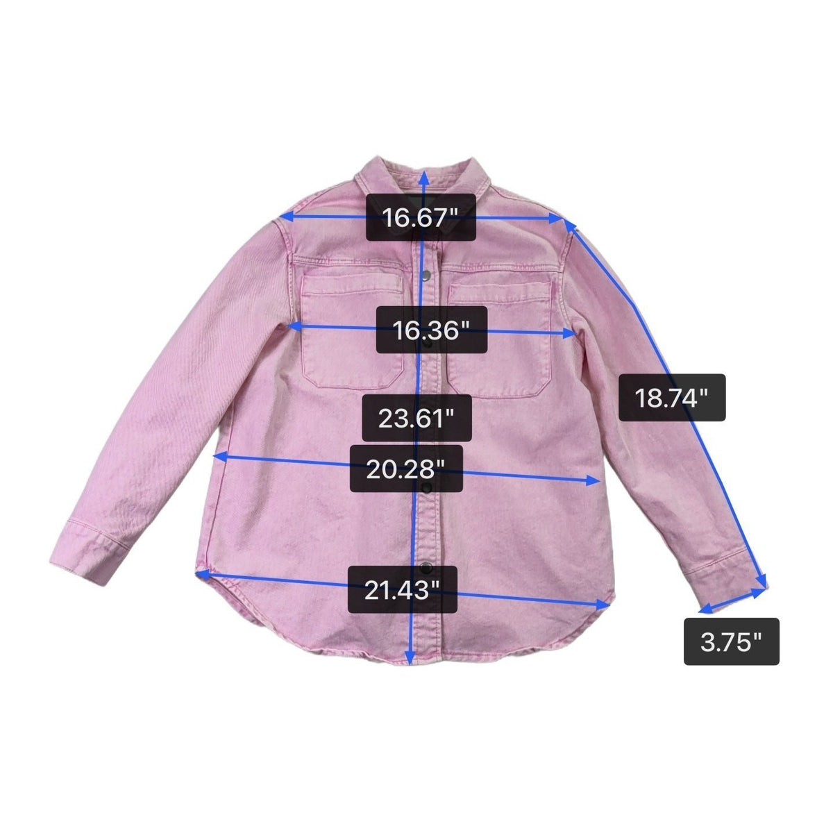 Di Marzio Bagatelle Womens Pink Long Sleeve Button-Up Shirt Causal Style Sz S