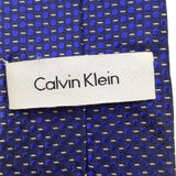 Calvin Klein Mens Blue 100% Silk Textured Pattern Slim Neck Tie