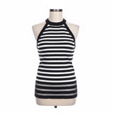 Zara Womens Black & White Striped Sleeveless Halter Tank Top Size S