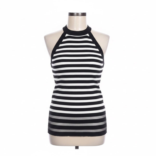 Zara Womens Black & White Striped Sleeveless Halter Tank Top Size S