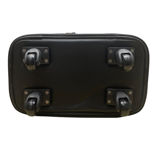 Biaggi Women’s Black Nylon Expandable With Wheels Rolling Carry-On Luggage Bag