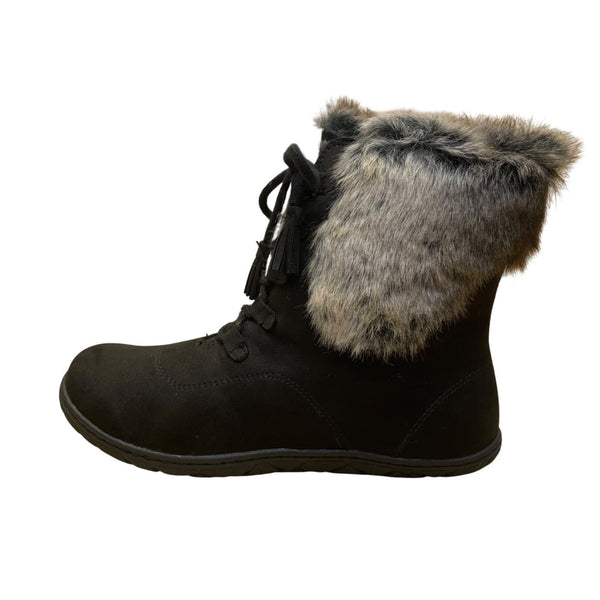 Cuddl Duds Women’s Black Faux Fur-Lined Lace-Up Bee Ankle Boots Size 7W