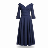 Jessica Howard Womens Navy Midi Fit & Flare Dress Size 12 Tag