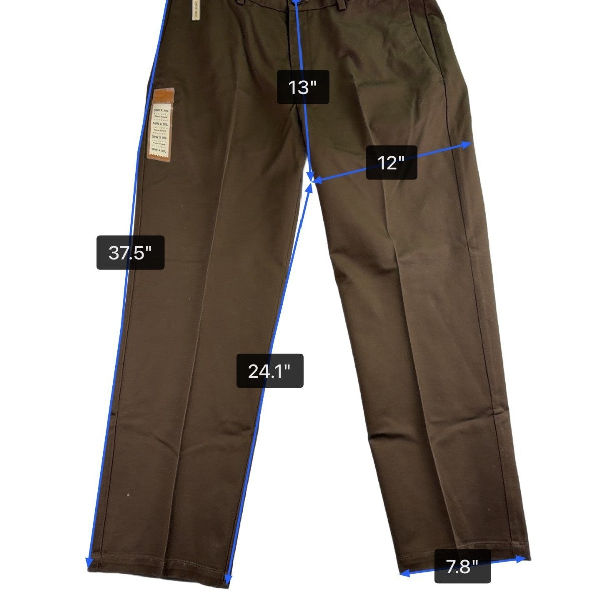 Haggar Mens Brown Pants Classic Fit Flat Front Sz 36W X 30L - New