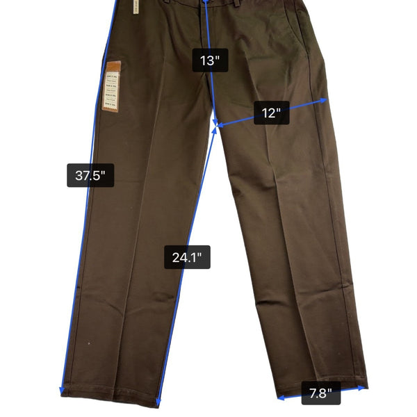 Haggar Mens Brown Pants Classic Fit Flat Front Sz 36W X 30L - New