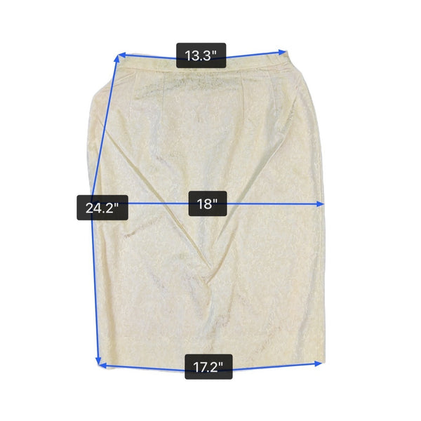 Lauren Taylor Womens Beige Jacquard Blazer & Slit Pencil Skirt Set Size 6