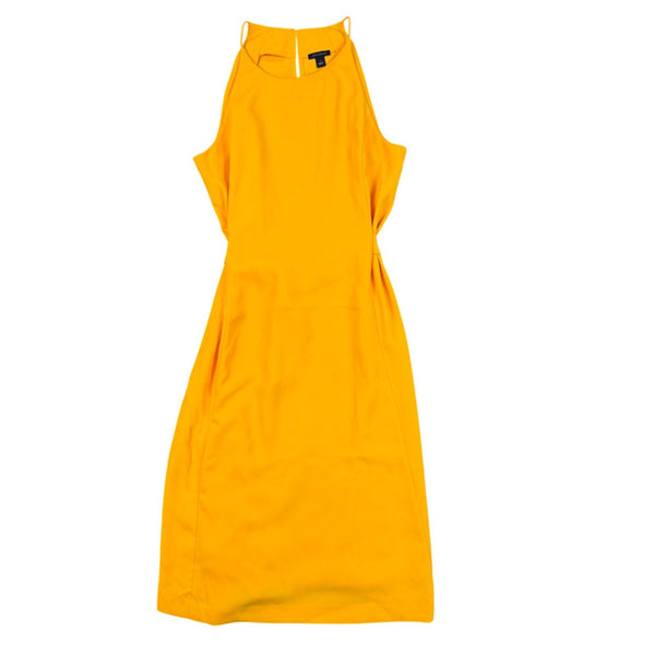 Ann Taylor Womens Yellow Sleeveless Halter Midi Dress Summer Look Size 6