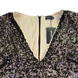 Xpluswear Womens Black Sequin Feather Hem Long Sleeve Cocktail Dress Plus Sz XL