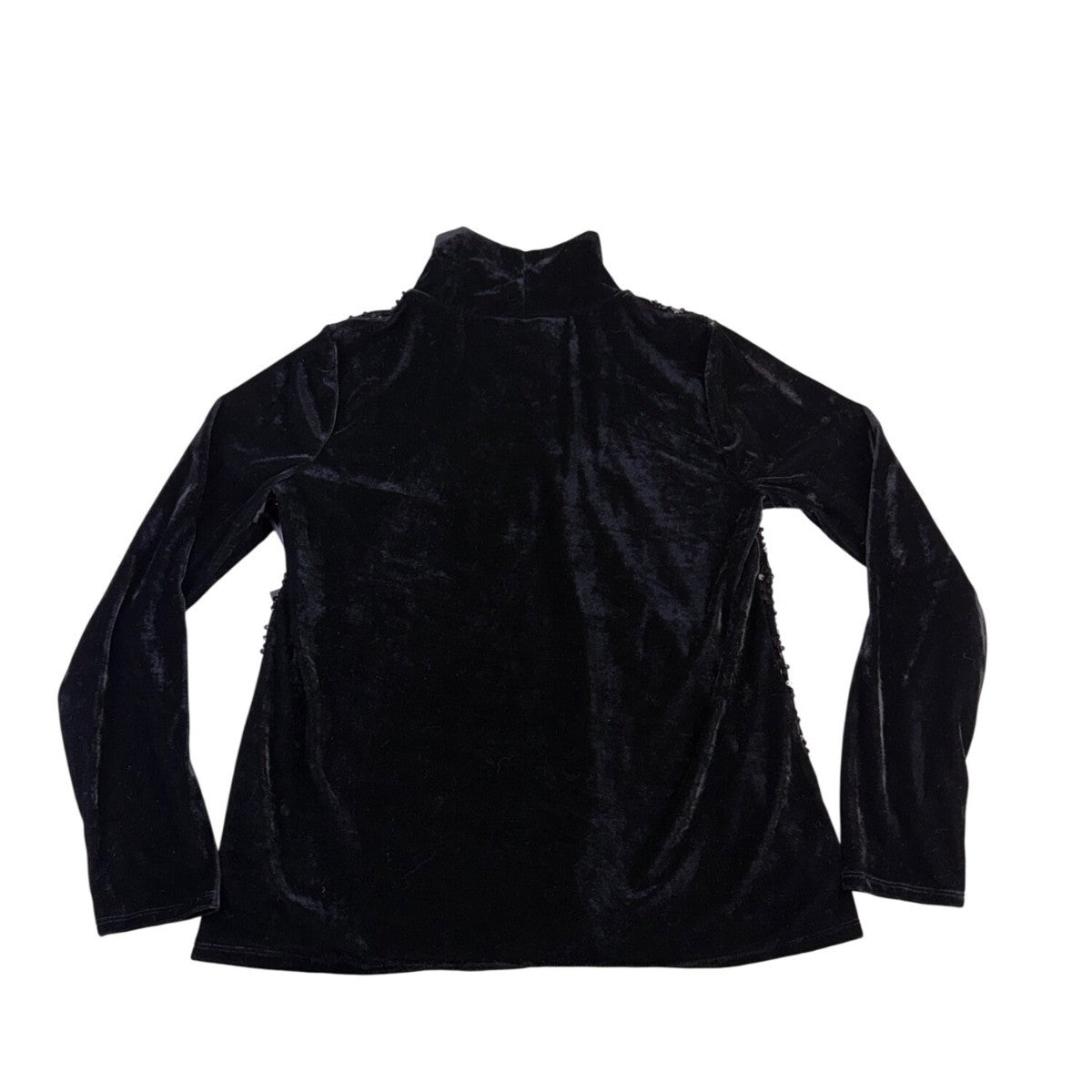 Simply Vera Vera Wang Womens Black Sequin Turtleneck Long Sleeve Sweater Size L