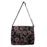 Vera Bradley Women’s Black Paisley Bold Floral Pattern Adjustable Messenger Bag