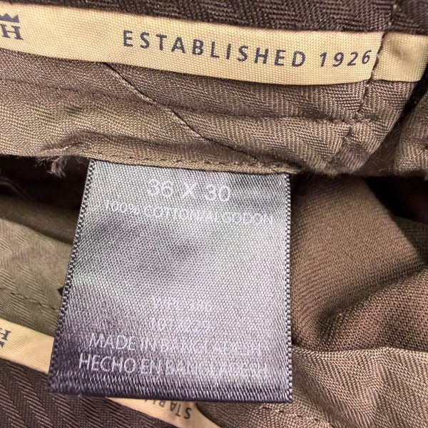 Haggar Mens Brown Pants Classic Fit Flat Front Sz 36W X 30L - New