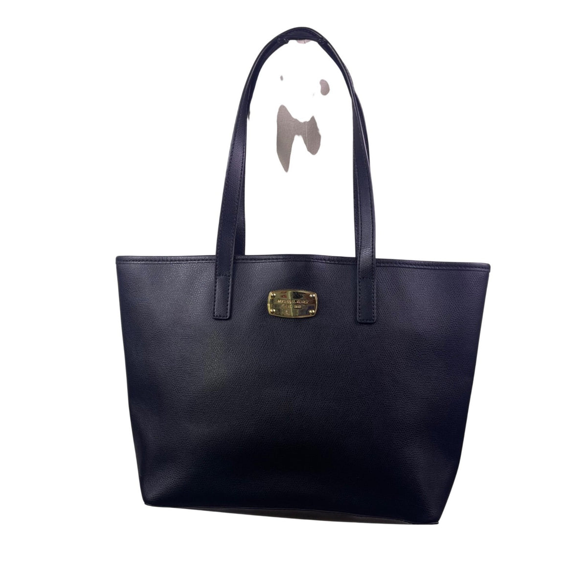 Michael Kors Women’s Black Leather Gold Hardware Double Handles Tote Bag