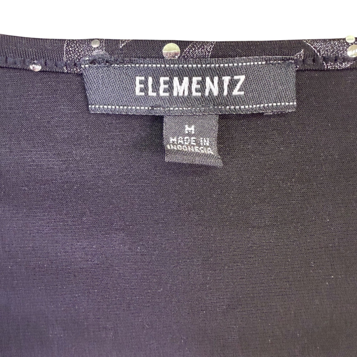 Elementz Women Black Top Swirl Glitter Pattern Size M