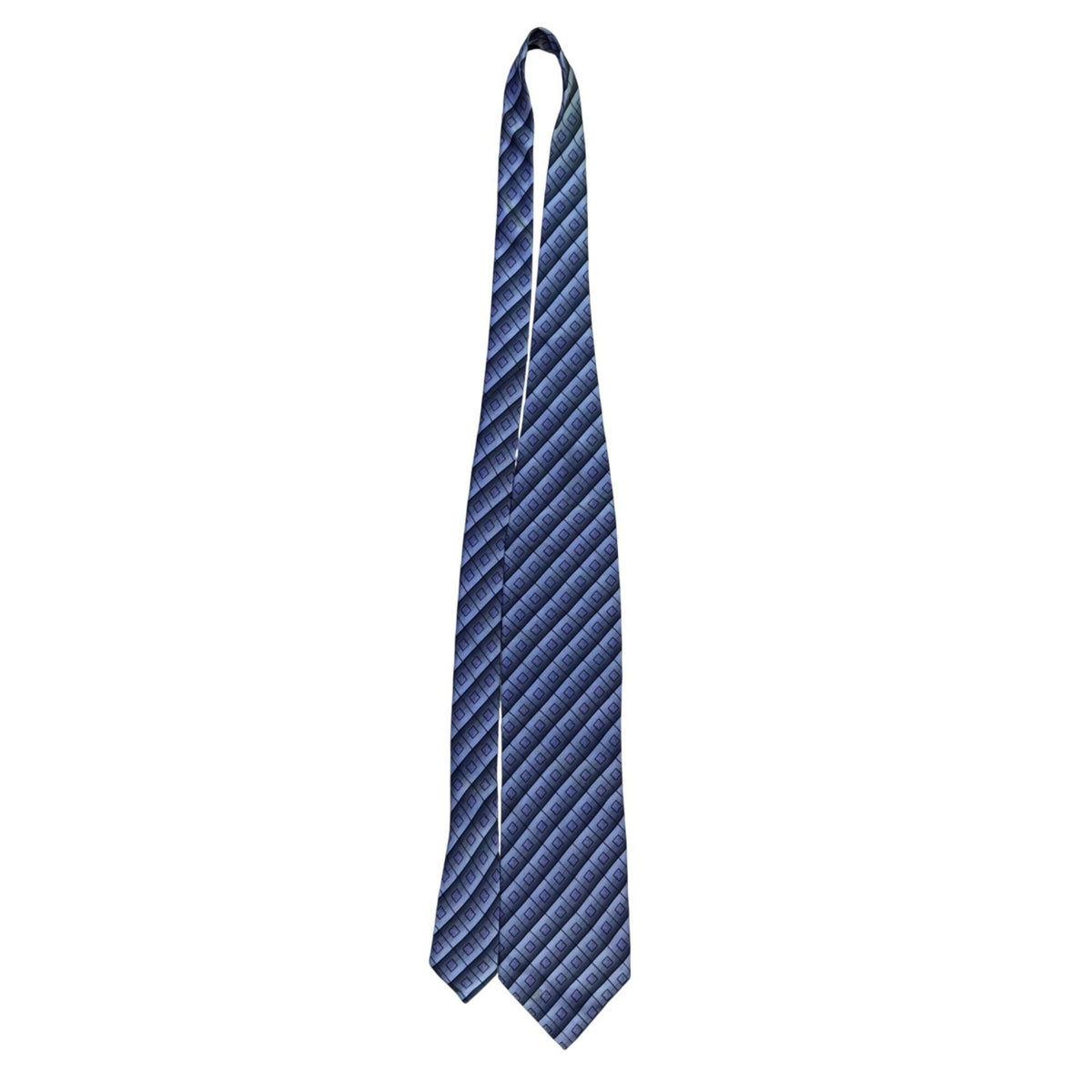 Pronto Uomo Mens Purple & Gray 100% Silk Tie Diamond Pattern Made In Italy
