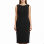 Vince Camuto Women's Black Sleeveless Dress Jeweled Shoulders Back Zipper Size 4