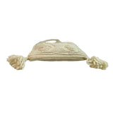 Handcrafted Women's Ivory Crochet Wool Crossbody and Shoulder Bag Sz M