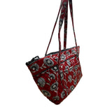 Vera Bradley Women’s Red Floral Quilted With Double Straps Tote Bag