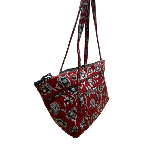 Vera Bradley Women’s Red Floral Quilted With Double Straps Tote Bag