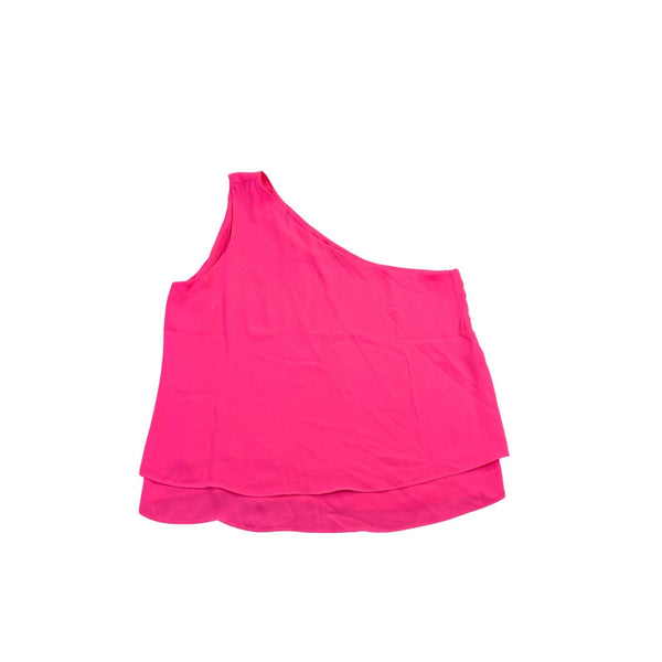 Krisa Womens Pink One-Shoulder Layered Top Elegant Summer Style Size M