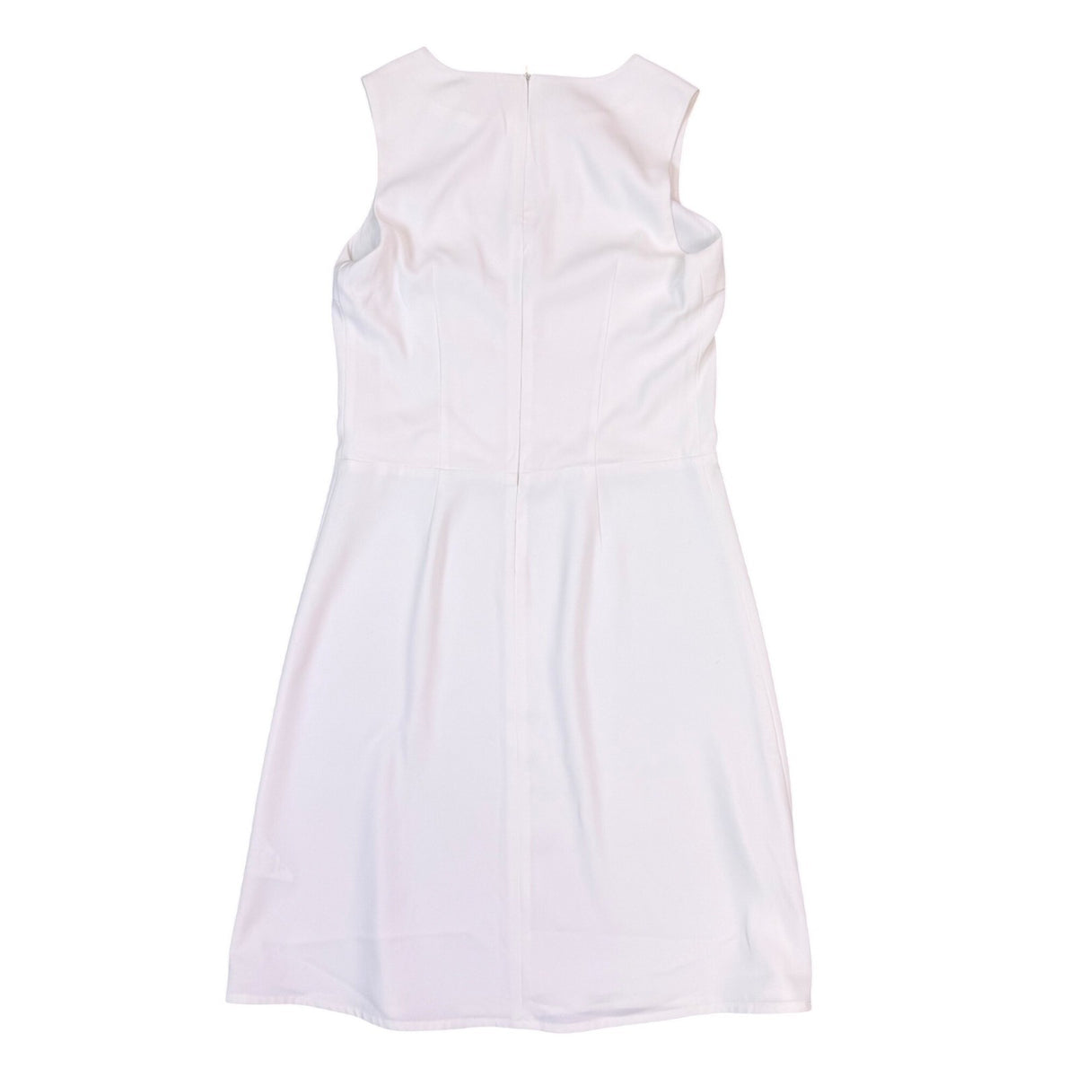 Kala Womens White Silk Sleeveless A-Line Dress Keyhole Detail Size S