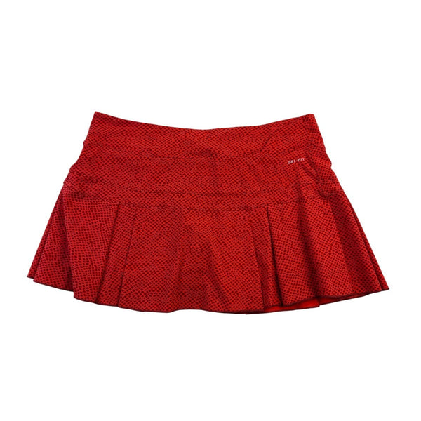 Nike Womens Red Dri-Fit Active Pleated Skort Animal Print  Sz Large