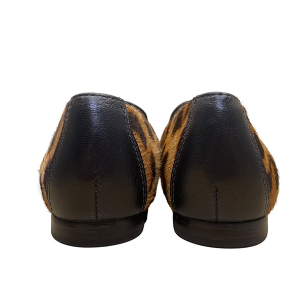 Talbots Women’s Cheetah Print Haircalf Black Strap Exotic Loafers Size 6.5M