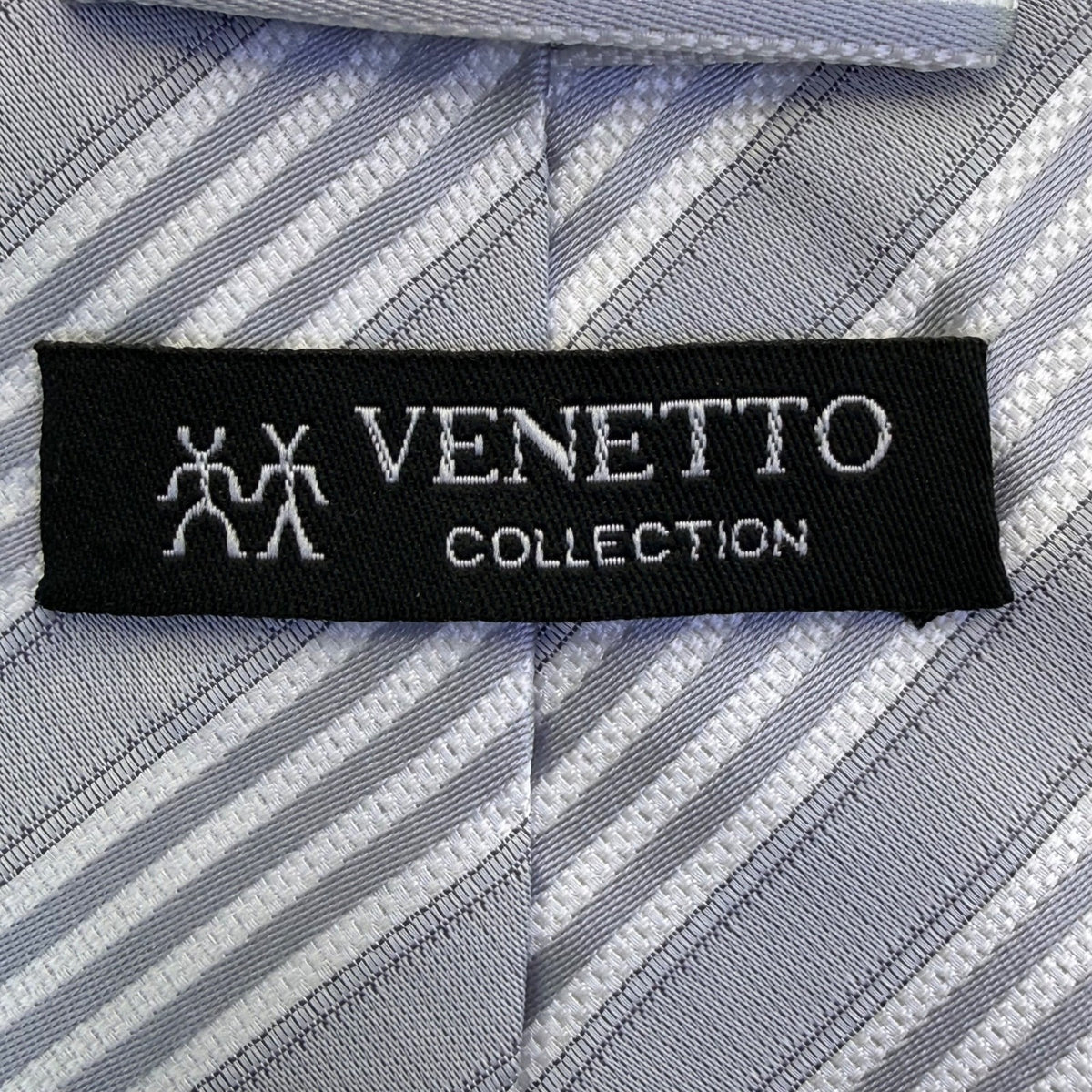 Venetto Mens Blue Polyester Striped Tie