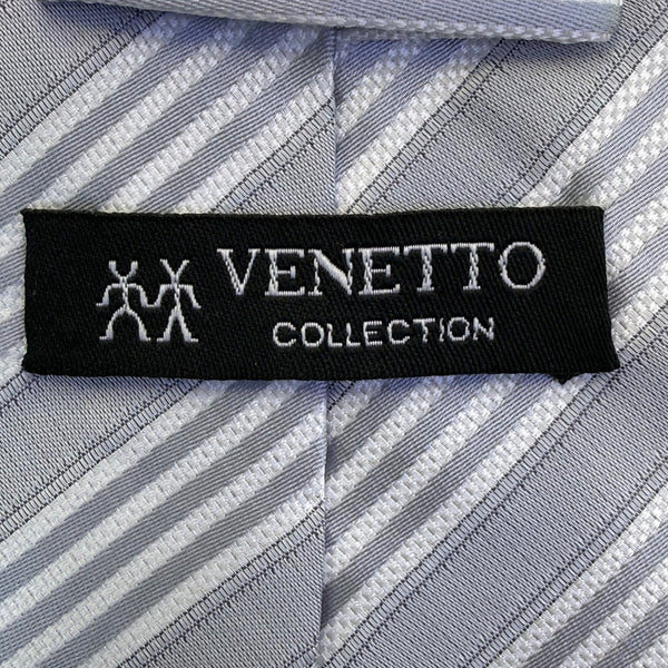 Venetto Mens Blue Polyester Striped Tie