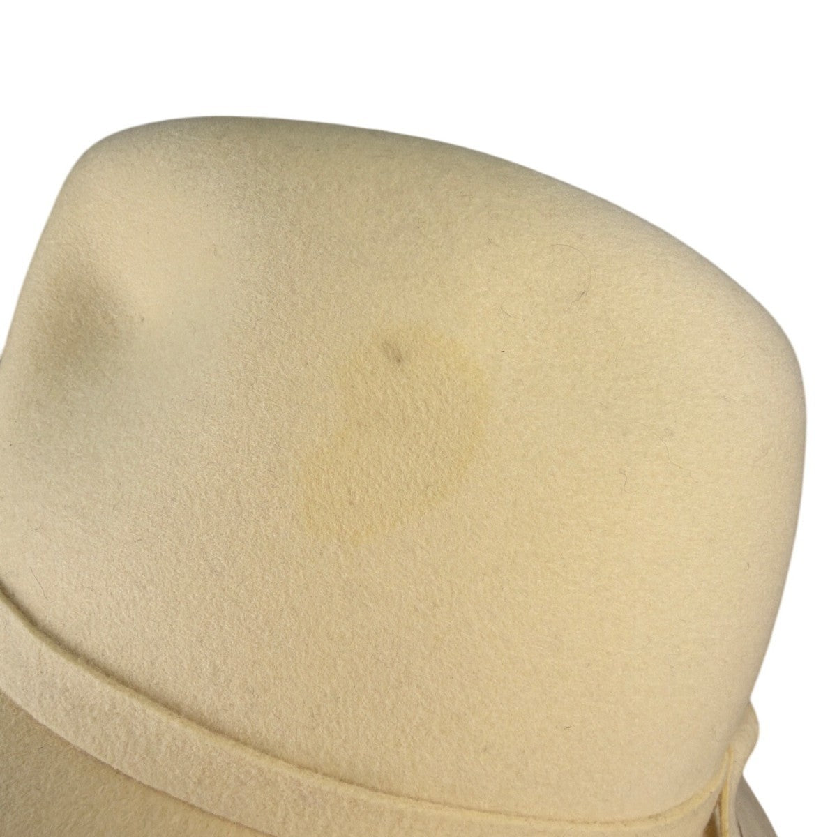 ADOLFO II Frances Berman Womens Ivory Felt Wide Brim Hat Accent Vintage